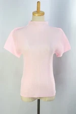 PLEATS PLEASE Pink High Neck Short Sleeve Top 114 9815