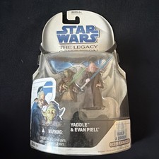 Star Wars The Legacy Collection Yaddle & Evan Piell Figures BD19 NOC Hasbro 2008