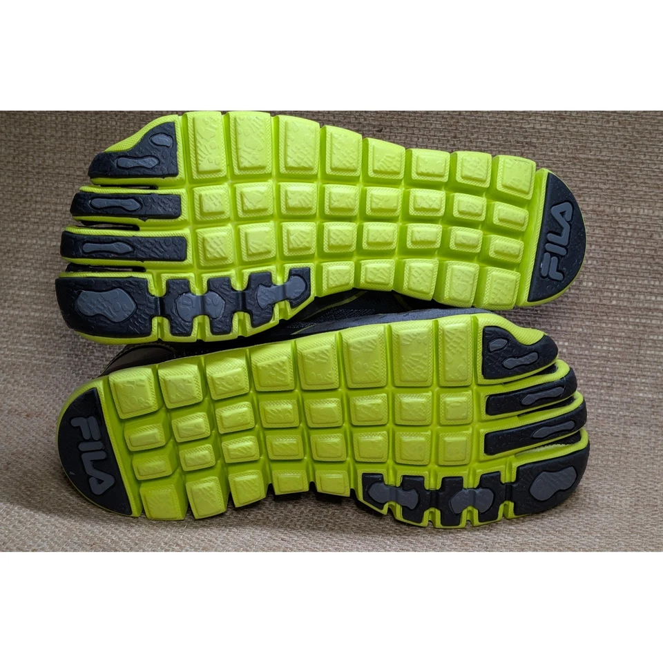 Fila Skeletors Niños Zapatos para Correr Gris Neón Verde Puntera Zapatos Foto 3 de 4