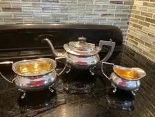 Vintage Nathan & Co  Silver Plated Tea Set ( Tea Pot, Sugar  & Milk  )