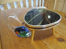 Mini Nierentisch- Blumenhocker- Rockabilly-60er Jahre+Murano Fisch