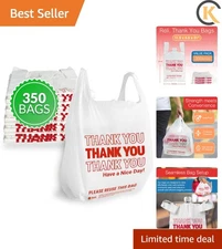 Durable White 11.5" x 6.5" Plastic Thank You Bags - Perfect for Retail & Gifts