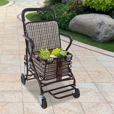 Rolling Walker,Foldable Shopping Cart for Seniors,Foldable Shopping Cart w/ Seat