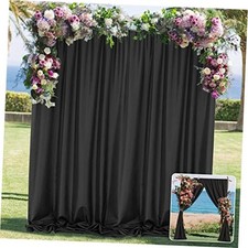 Backdrop Curtain for Party, Background Drapes, 5ft 5ft x 10ft 2 Panels Black