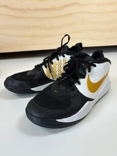 Nike Basketball Shoes Black White Gold Youth Size 6Y EU 38.5 Good Condition