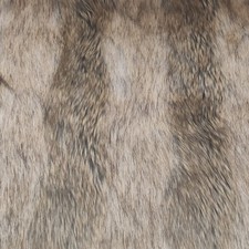 Super Deluxe Luxury Faux Fur Fabric Material - Striped Brown / Beige Wolf