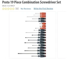 J1219SC - Proto 19 Pc Screwdriver Set-BRAND NEW- MAKE AN OFFER!!!