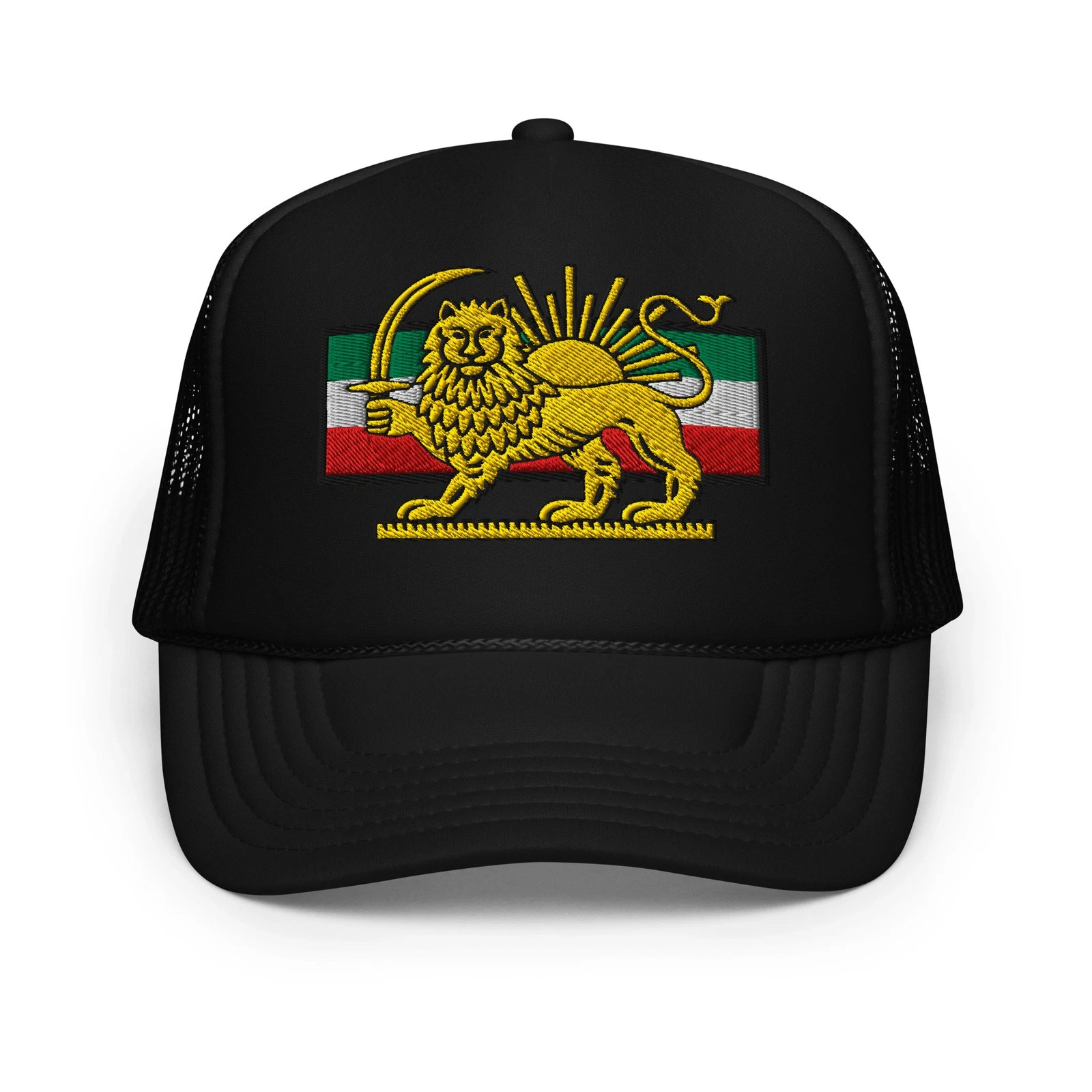 Lion and Sun Flag Foam trucker hat