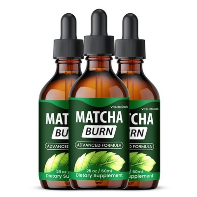 Matcha Burn Drops, Max Strength,  MatchaBurn Liquid Supplement (3 Pack)