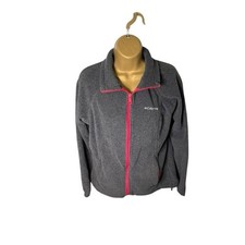 Columbia Benton Springs Full Zip Fleece Jacket Zip Pockets Gray Pink M