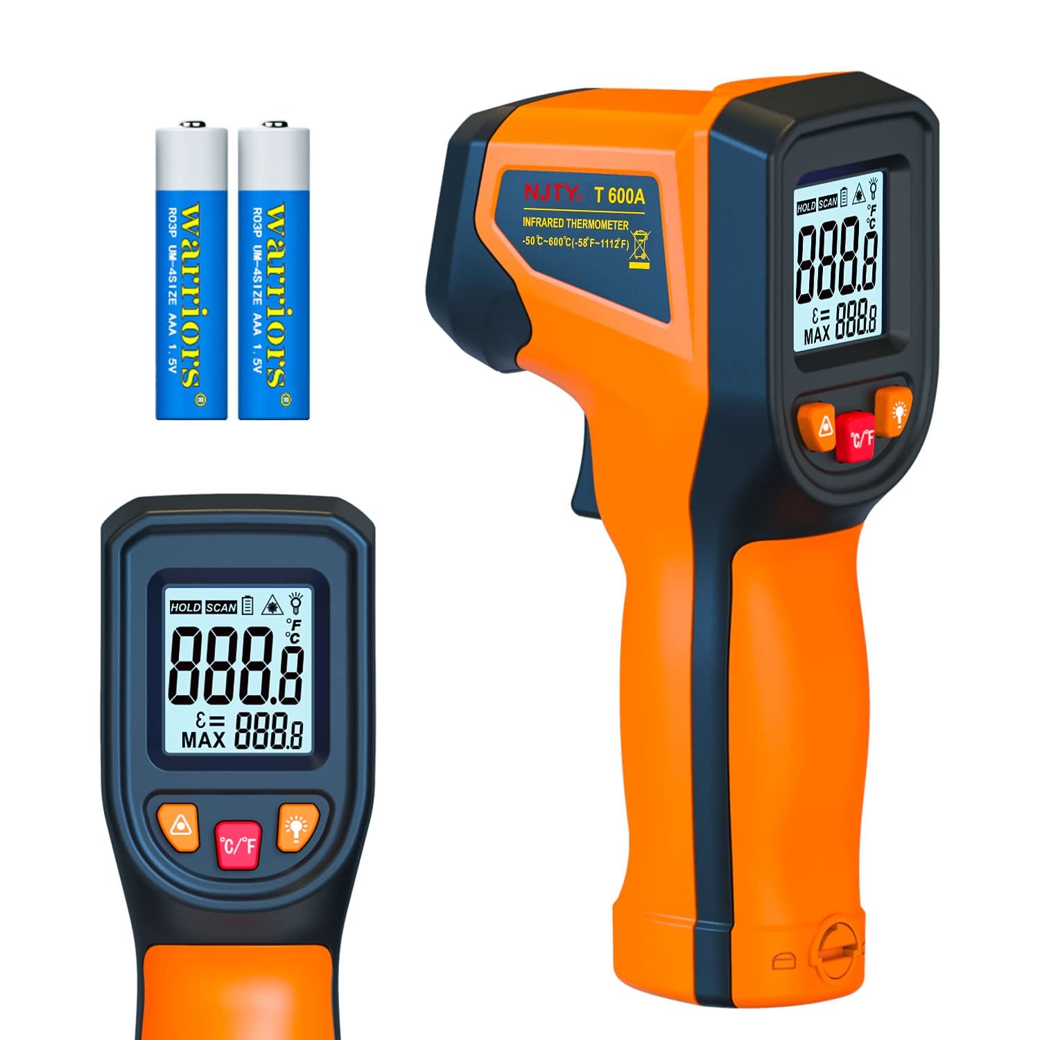 Upgraded Digital Infrared Thermometer Gun -58°F~1112°F, Handheld Non Contact H