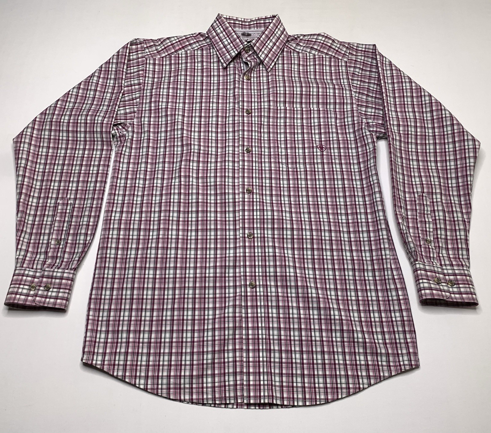 Ariat Pro Series Small Button Down Multicolor Pla… - image 1