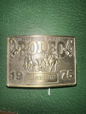 WD05147 AWESOME VINTAGE 1975 NATIONAL FINALS RODEO NFR BRASS BELT BUCKLE