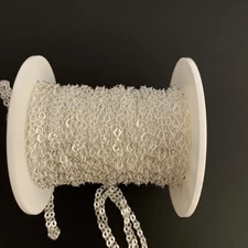 Sterling Silver Chain, Flat Cable Rombo Style Chain, 925 Sterling Silver All The