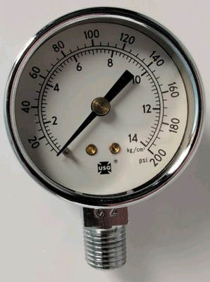 #ad Pressure Gauge 0 200 psi 2quot; Face Dial 1 4quot; NPT Ametek USG NEW $9.96