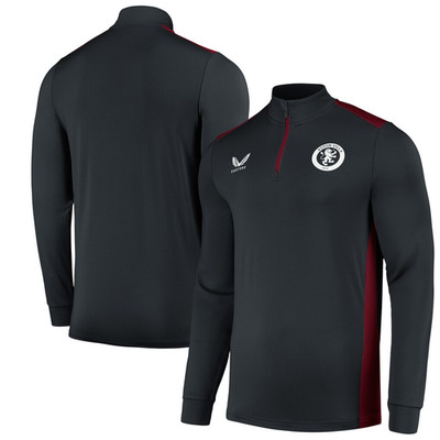 Aston Villa 1/4 Zip (Größe L) Herren Fußball Heim dunkelgrau 1/4 Zip Top - Neu