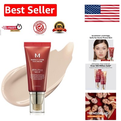 M Perfect Cover BB Cream No.21 Light Beige - Flawless Tinted Moisturizer SPF 42