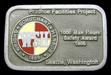 PD10166 GREAT 1986  WRIGHT,SCHUCHART,HARBOR  PRUDHOE BAY AWARD OILFIELD BUCKLE