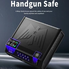 Intelligent Pistol Safe – Triple Unlock Fingerprint/Key/Password, Portable LCD