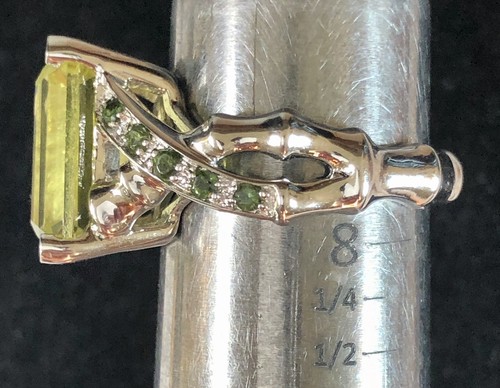 New - Wow! Victoria Wieck Yellow Topaz & Peridot Sterling Silver Ring Size 7.75 - Picture 7 of 13