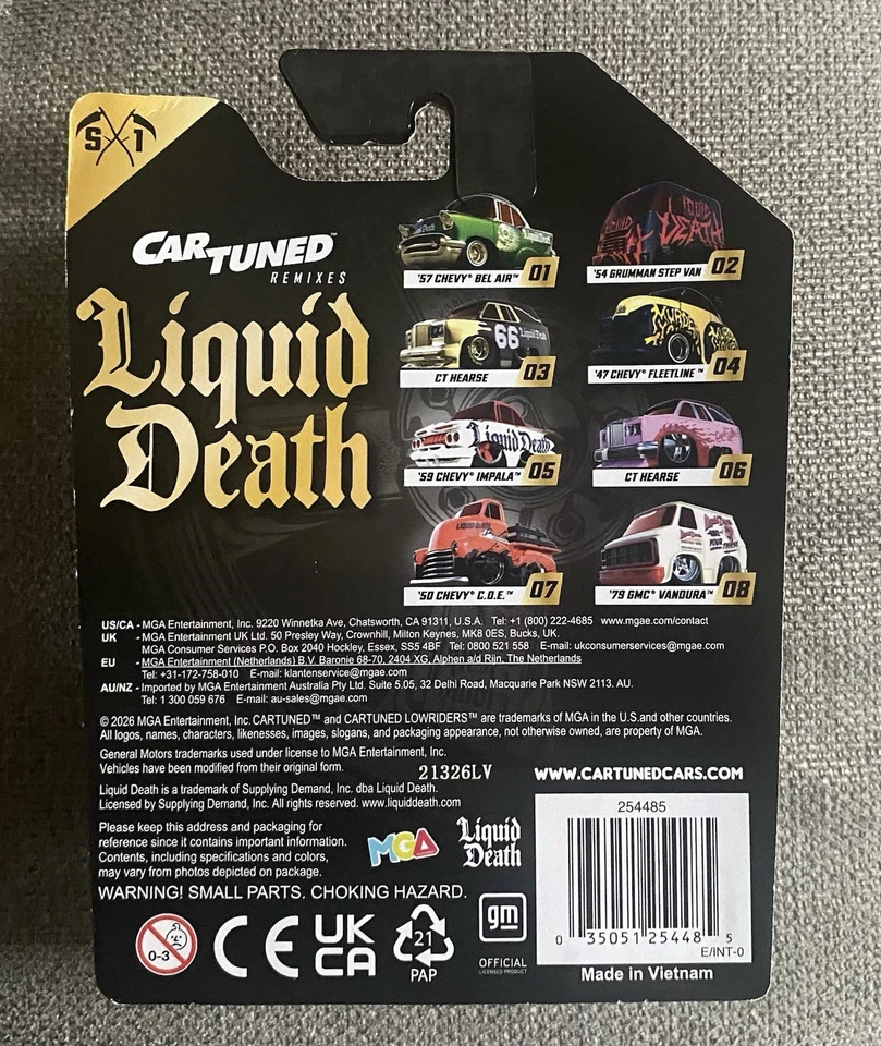 Car Tuned Liquid Death CT HEARSE 03 Series 1 Die Cast 1:64 - Image 2 of 3