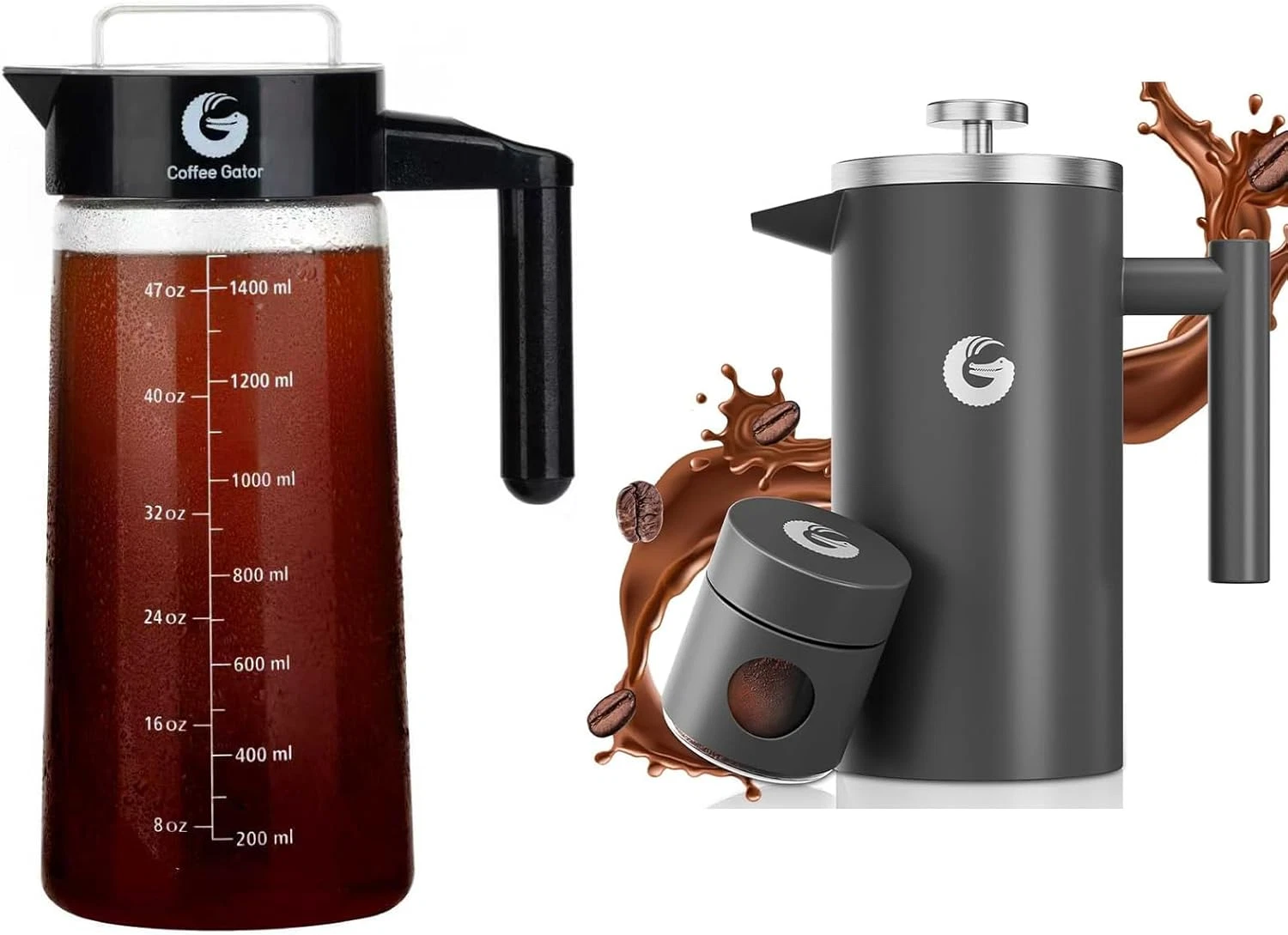34oz Stainless Steel French Press & Cold Brew Coffee Maker
