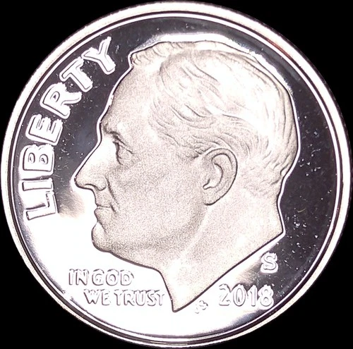 2018-S Silver Proof Roosevelt Dime DCAM – Deep Cameo