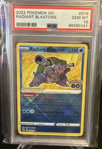 PSA 10 Radiant Blastoise Pokemon Go 018/078 GEM MINT Graded Pokemon Card