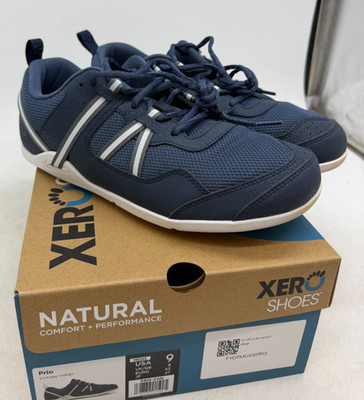 Xero Shoes Prio Sneakers Mens Blue White Athletic Minimalist Running Shoes - 9.5