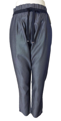 $195 NWT EMPORIO ARMANI 40 6 Pants Drawstring Paperbag Lantern Pleated Harem