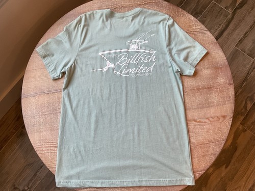 Fishing Tournament T-shirt M Billfish Limited Light Sage Green Short Sleeve - Picture 6 of 6