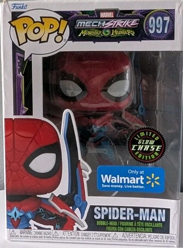 #997 Funko Pop CHASE Mech Strike Monster Hunters Glow Spider-Man Walmart Marvel