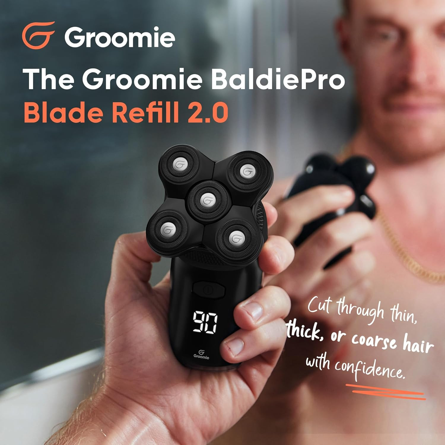 Groomie Baldiepro Cordless Bald Head Shavers for Men, Blade Refill 2.0
