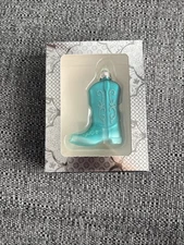 Taylor swift Glass Boot ornament Teal Sparkles In Hand NEW