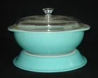 PYREX - 3 pc. TURQUOISE Casserole, Pie Plate & Knob Lid Set