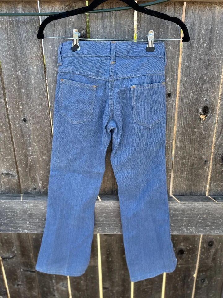 Pantalones de mezclilla de colección años 70 80 Sears pana Perma Prest niños 10 bootcut reales 23x24 Foto 3 de 3