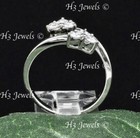 14k  White gold Natural  Diamond ring 1/2 ct  Heart diamond ring Bypass — photo 6