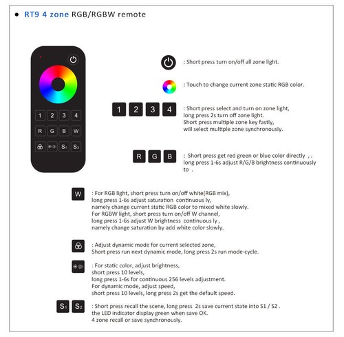 2.4G RF LED Controller Dimmer CCT RGB RGBW RGBCCT Wireless Remote Control 12-24V - Picture 23 of 25