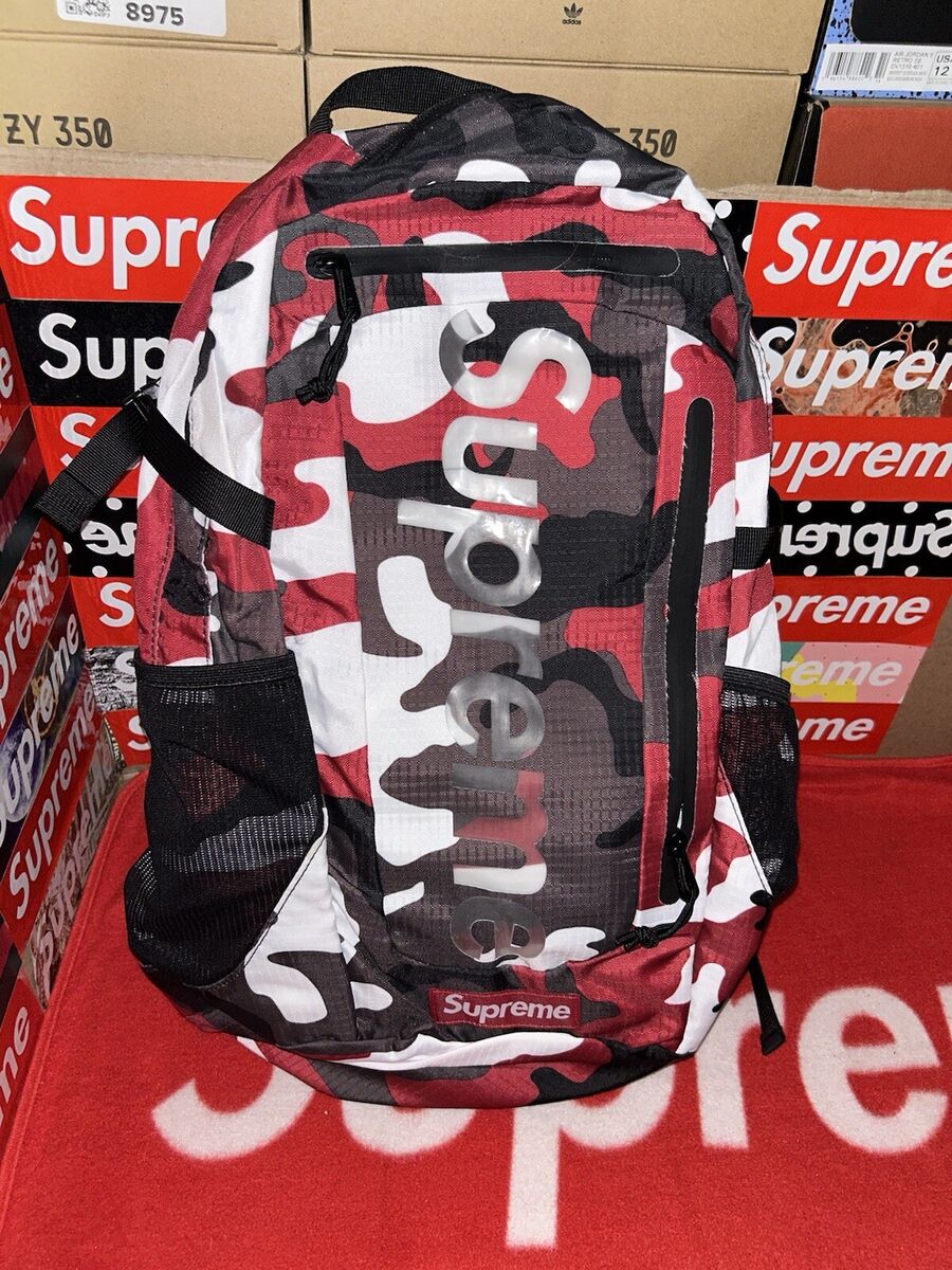 SUPREME SS 2021 BACKPACK BOX LOGO RED CAMO BAG BRAND NEW | eBay