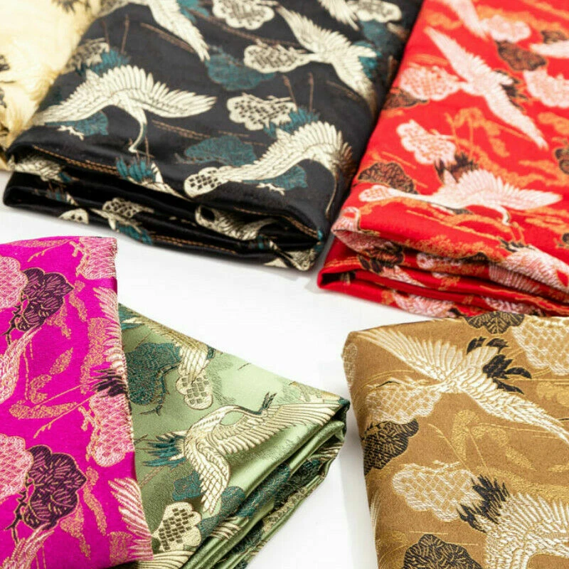 1米日本起重机织物和服锦缎丝缎刺绣DIY绗缝 — 第 2/4 张图片
