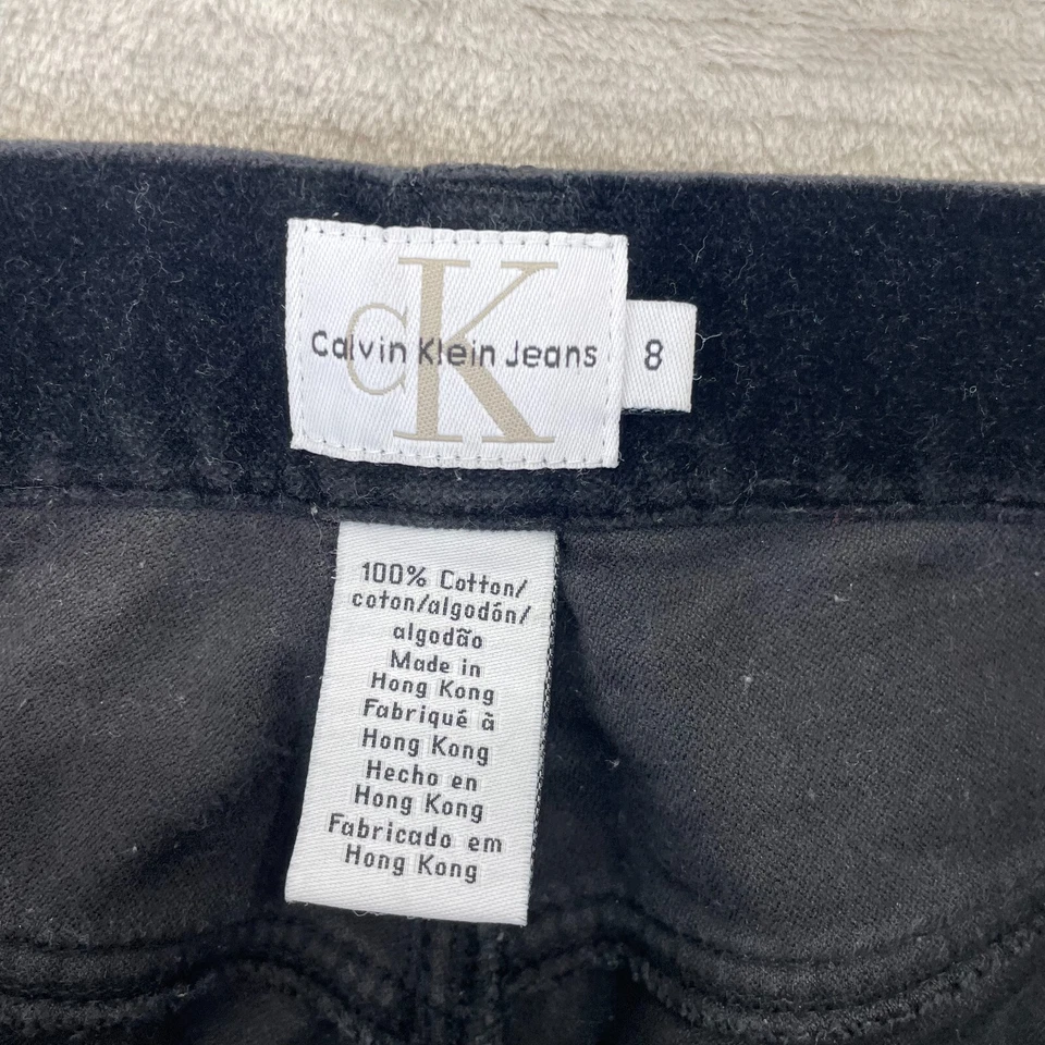 Vintage Calvin Klein Pants Women 8 Black Velvet Rare 1990s Collection Designer - Image 3 of 4