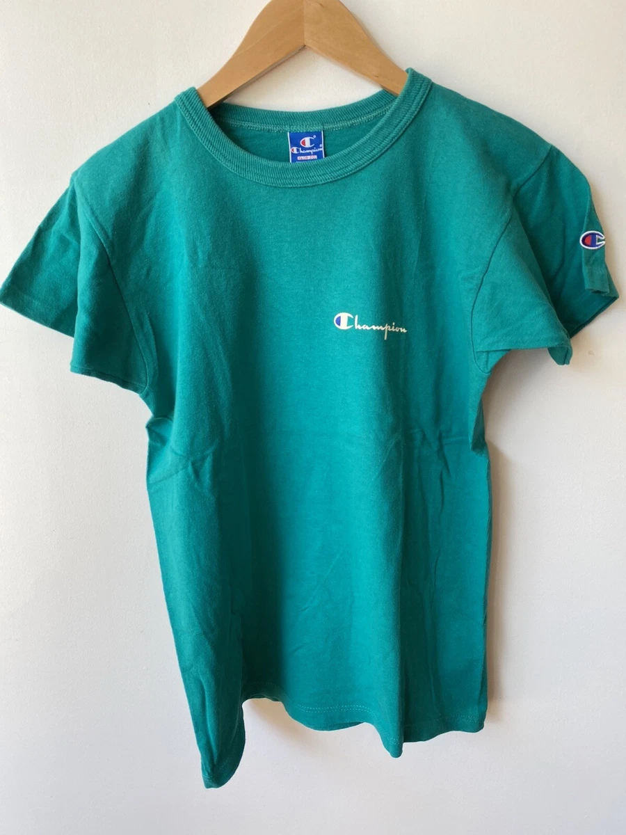 Vintage 90s Champion T Shirt Teal Youth XL 18 20 eBay