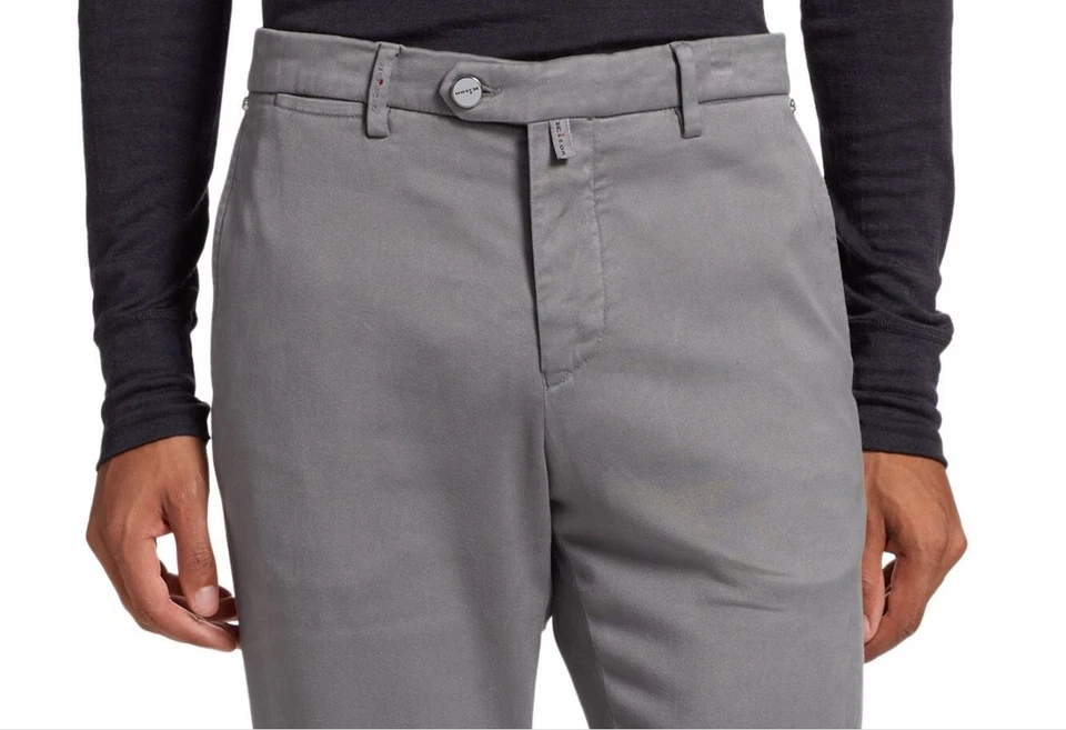 $1,795 новый с Ярлыками Kiton серый плоский передний хлопок смесь брюки размер 32-38 - Изображение 2 из 4