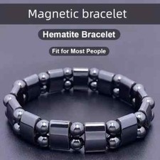 Magnetic Hematite Crystal Stone Unisex Stretch Handmade Bracelet