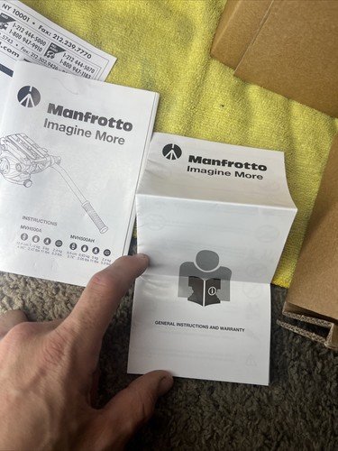 EMPTY BOX ONLY* Manfrotto MVH500AH Fluid Video Head Flat Base EMPTY BOX Warranty - Picture 5 of 12