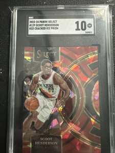 2023-24 Select Premier Level Red Cracked Ice Prizm #129 Scoot Henderson SGC 10