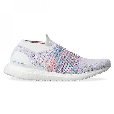 white ultra boost with rainbow