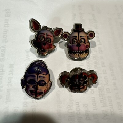 Five Nights at Freddy's Sister Location Lapel Pins Bioworld 4 Pin Set 2016