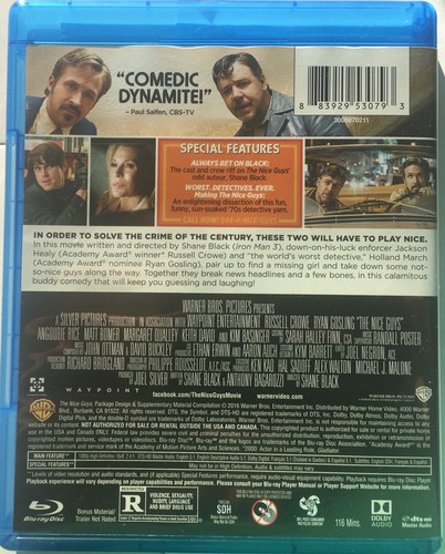 THE NICE GUYS pre-Owned DVD ONLY RUSSELL CROWE RYAN GOSLING SEE PHOTOS - Picture 2 of 4