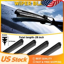 US 28" Car Bus Silicone Frameless Windshield Wiper Blade Refills Upgrade 4 Set